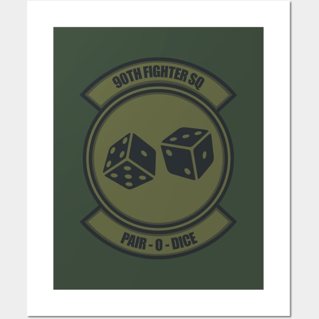 90th Fighter Squadron Patch (subdued) Wall Art by Tailgunnerstudios